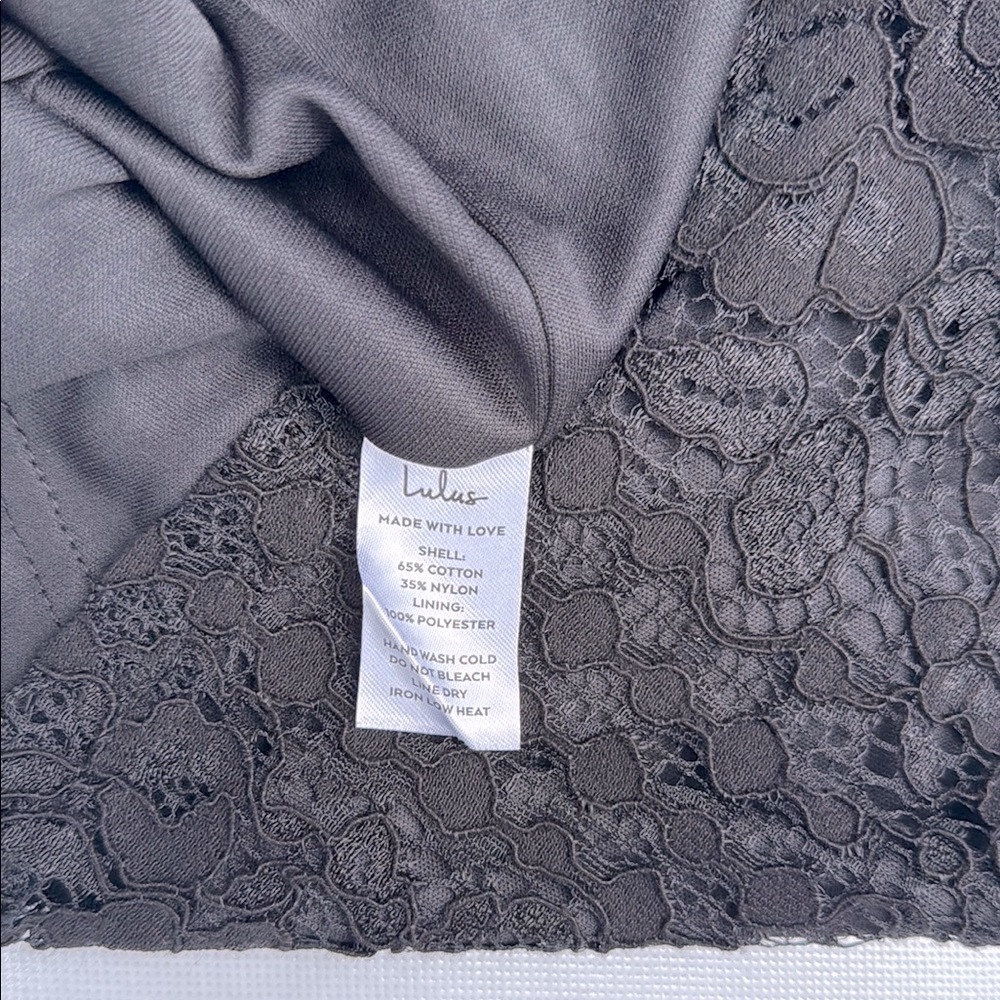 NWT Lulus Not a Secret Black Lace Puff Sleeve Mini Dress - Picture 9 of 11